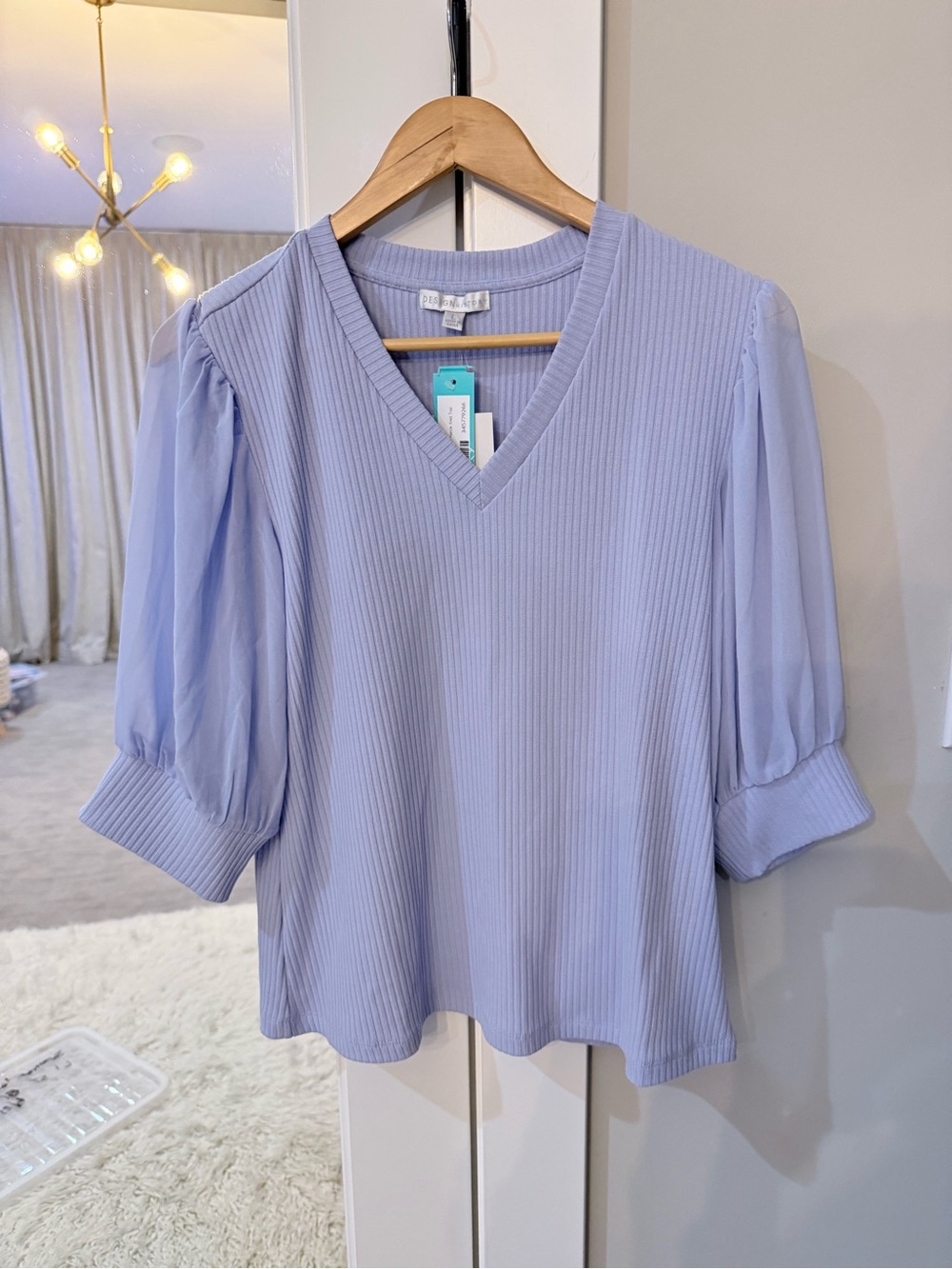 Design History Gracia Periwinkle Top NWT Size L